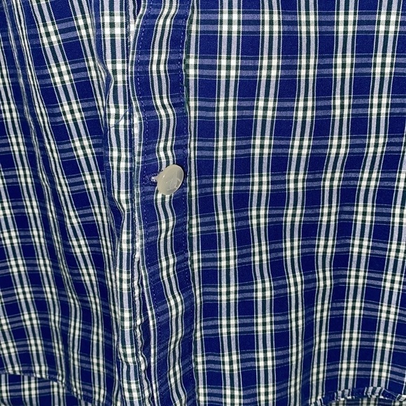 Original Penguin Men’s Heritage Slim Fit Blue Plaid Button Down, 16; 34/35 - Picture 6 of 9